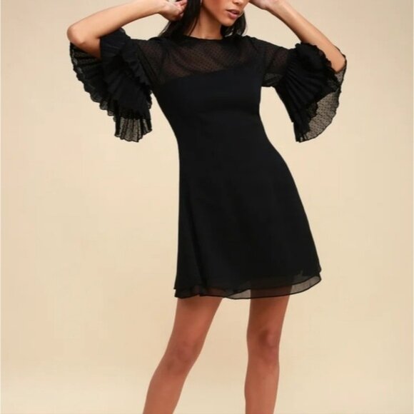 Keepsake the Label Horizons Dotted Black Mini Dress - Picture 2 of 11